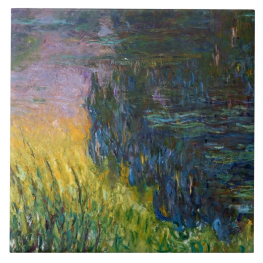 Die Lilie des Wassers - die Sonne, Claude Monet Fliese (Vorderseite)
