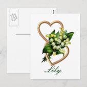 Die Lily des Tals mit zwei Herzen Postkarte (Vorne/Hinten)