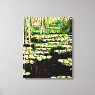 Die Lilypond-Malerei von Willowcatdesigns Leinwanddruck