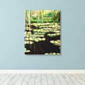 Die Lilypond-Malerei von Willowcatdesigns Leinwanddruck (Insitu (Holzboden))