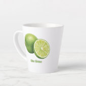 Die Limette, saftige, frische grüne Frucht Milchtasse (Linke Ecke)