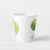 Die Limette, saftige, frische grüne Frucht Milchtasse (Vorderseite)