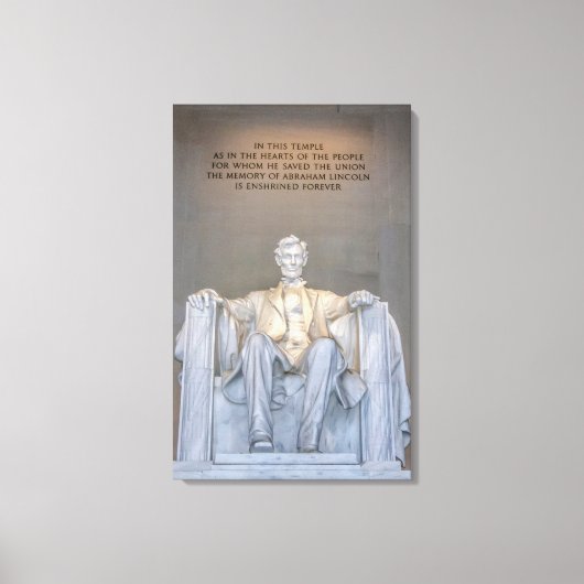 Die Lincoln-Gedenkstatue mit Angebotsaufschrift ka Leinwanddruck (Vorderseite)