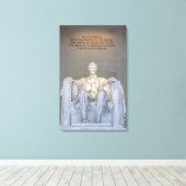 Die Lincoln-Gedenkstatue mit Angebotsaufschrift ka Leinwanddruck (Insitu (Holzboden))