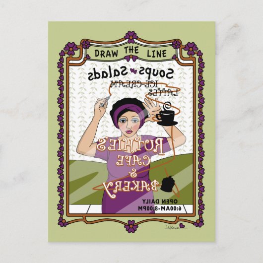 Die Line_A_-Postkarte gezeichnet Postkarte (Vorderseite)