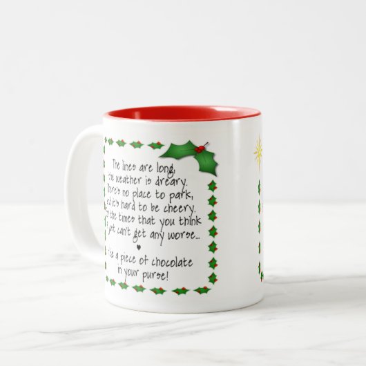 Die Linien sind… lang Zweifarbige Tasse (Vorderseite Links)