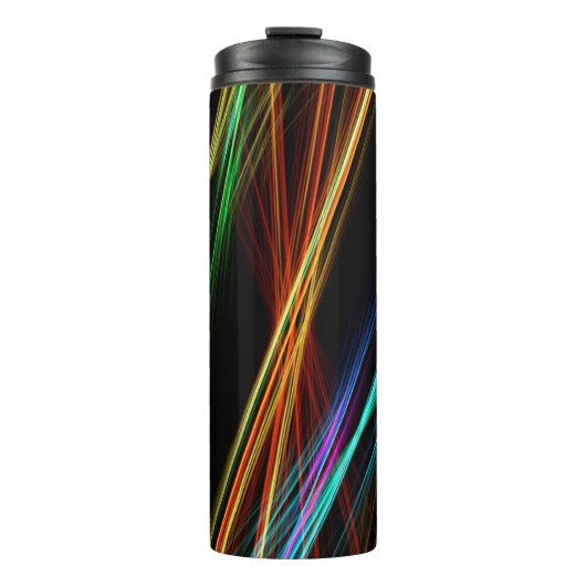 Die Linien strahlen Hintergrundlicht Thermosbecher (Vorderseite)