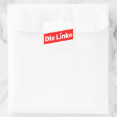 Die linke quadratischer aufkleber (Tasche)