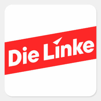 Die linke  quadratischer aufkleber