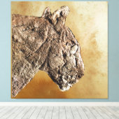 Die Lioness von Les Combarelles Leinwand drucken (Insitu (Holzboden))