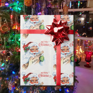 Die Liste des Weihnachtsmanns enthält Kindernahrun Geschenkpapier