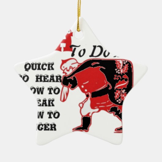 Die Liste des Weihnachtsmanns. Keramikornament (Vorne)