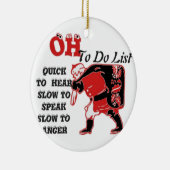 Die Liste des Weihnachtsmanns. Keramikornament (Rechts)