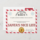 Die Liste des Weihnachtsmanns Postkarte (Vorne/Hinten)