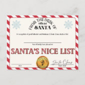 Die Liste des Weihnachtsmanns Postkarte (Vorderseite)