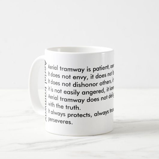 Die Litanei der Luftstraßenbahn Kaffeetasse (Vorderseite Links)