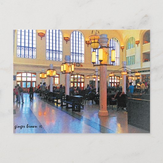 Die Lobby des Gewerkschaft Station, Denver, CO Postkarte (Vorderseite)