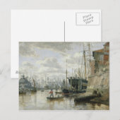 Die Log-Kabine im Hamburger Hafen, 1848 Postkarte (Vorne/Hinten)
