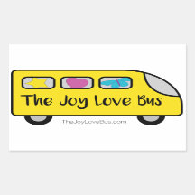 Die Logo-Aufkleber für die Joy-Liebe-Busse