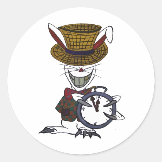 Die Logoaufkleber für das weiße Kaninchen Runder Aufkleber (Vorderseite)