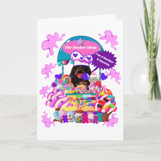 Die Lollipop & Candy Shop Grußkarte Karte (Vorderseite)