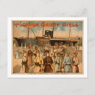Die London Gaiety Girls "Ankunft in New York" Postkarte