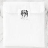 Die Look: Moody Pitbull Mix Quadratischer Aufkleber (Tasche)