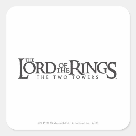 DIE LORD DES RINGS-Horizontallogos Quadratischer Aufkleber (Vorderseite)