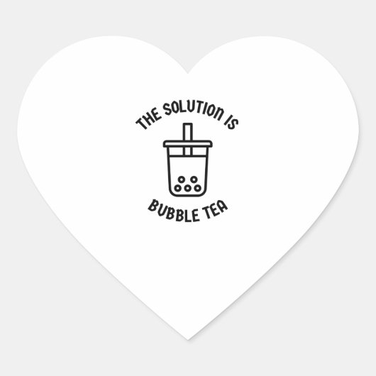 Die Lösung ist der Bubeltee Herz-Aufkleber (Vorderseite)