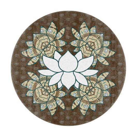 Die Lotus-Glasschneidplatte Schneidebrett (Vorderseite)