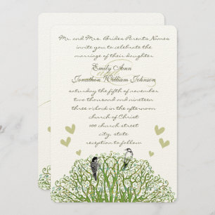 Die Love Bird Green Tree Einladung Hochzeit