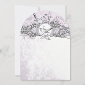 Die Love Bird Lavender Scroll Wedding Einladung (Vorderseite)