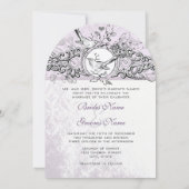 Die Love Bird Lavender Scroll Wedding Einladung (Rückseite)