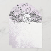 Die Love Bird Lavender Scroll Wedding Einladung (Vorne/Hinten)