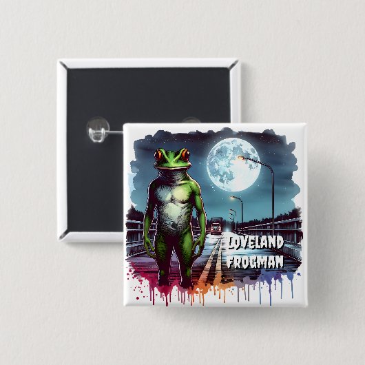 Die Loveland Frogman | Ohio Cryptid Button (Vorne & Hinten)