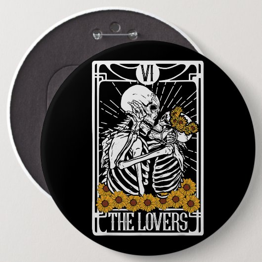 Die Lovers Tarot Card Reading Hexenhalle Button (Vorne & Hinten)