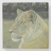 "Die Löwe-Königin-" Stein-Untersetzer Steinuntersetzer (Vorderseite)