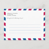 Die Luftpost der Welt Save the Date Ankündigungspostkarte (Rückseite)