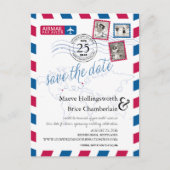 Die Luftpost der Welt Save the Date Ankündigungspostkarte (Vorderseite)