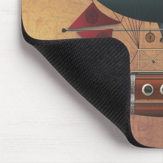 Die Luftschiff-Aleute Steampunk Flugmaschine Mousepad (Ecke)
