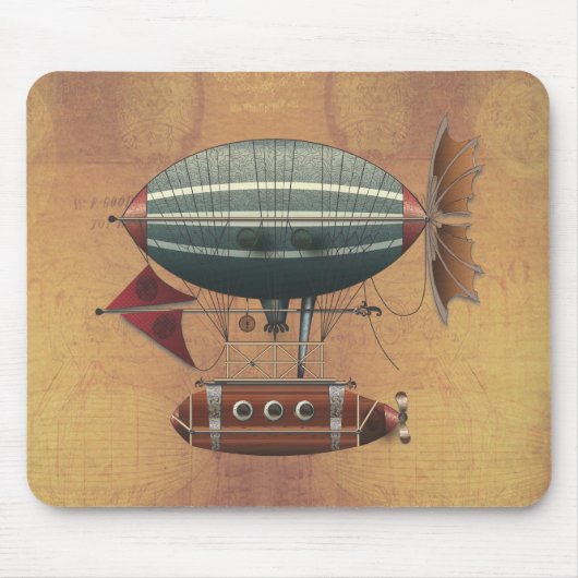Die Luftschiff-Aleute Steampunk Flugmaschine Mousepad (Vorne)