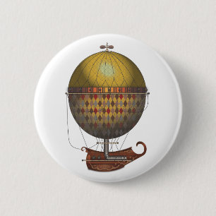 Die Luftschiff Nautisme Steampunk Flugmaschine Button