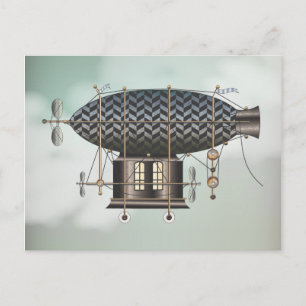 Die Luftschiff Petite Noir Steampunk-Flugmaschine Postkarte