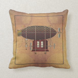 Die Luftschiff Petite Rouge Steampunk-Flugmaschine Kissen