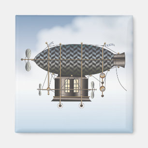 Die Luftschiff zierliche Noir Steampunk Magnet
