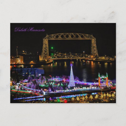 Die Luftseilbrücke und Bentleyville Minnesota Postkarte (Vorderseite)