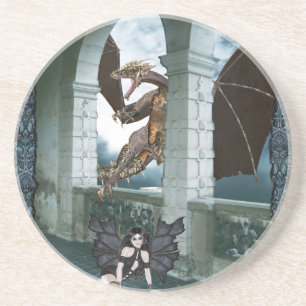 Die Lüge des Drachen Sandstein Untersetzer