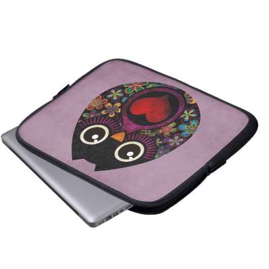 Die Luken-Laptop-Hülse der Eule Laptopschutzhülle (Vorne Knopf)