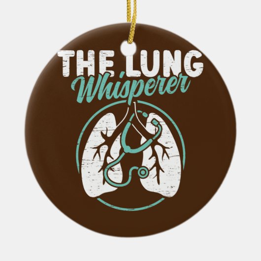Die Lungenkrebstherapie RT Atemwege Keramik Ornament (Vorne)