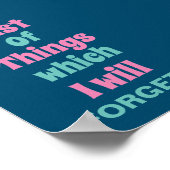 Die lustige Erinnerung für vergessene Menschen Poster (Ecke)